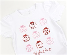 Name It bright white ladybug top